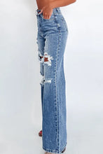 Load image into Gallery viewer, Ashleigh Blue Acid Wash Distressed Wide Leg High Waist Jeans
