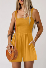 Load image into Gallery viewer, Ginger Casual Pocketed Smocked Sleeveless Romper
