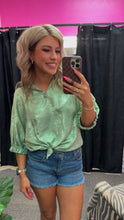 Load image into Gallery viewer, Green Metallic Blouse
