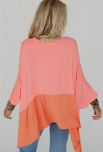 Load image into Gallery viewer, Orange Contrast Color Block Blouse
