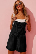 Load image into Gallery viewer, Black Grommet Tie Straps Casual Denim Romper
