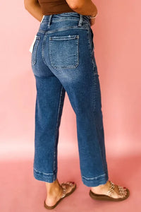 "WAITLIST" Ashleigh Blue Cropped High Rise Wide Leg Jeans
