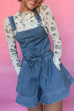 Load image into Gallery viewer, &quot;WAITLIST&quot; Sky Blue Buckle Straps Bib Style Drawstring Tied Ba
