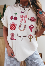 Load image into Gallery viewer, White Cowgirl Elements Printed Shirt
