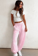 Load image into Gallery viewer, Light Pink Drawstring Elastic Waistband Solid Color Jogger Pants
