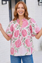 Load image into Gallery viewer, Floral Print Puff Sleeve Babydoll Blouse
