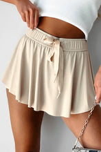 Load image into Gallery viewer, Beige Drawstring High Waist Lined Tennis Skorts
