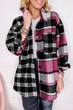 Load image into Gallery viewer, Black Plaid Colorblock Loose Shacket
