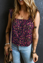Load image into Gallery viewer, Rose Boho Frilled Straps Floral Tank Top
