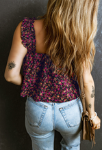 Load image into Gallery viewer, Rose Boho Frilled Straps Floral Tank Top
