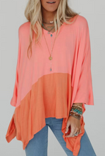 Load image into Gallery viewer, Orange Contrast Color Block Blouse
