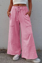 Load image into Gallery viewer, &quot;WAITLIST&quot; Bonbon Mineral Wash Exposed Seam Drawstring High Waist Wide Leg Cargo
