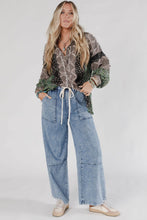 Load image into Gallery viewer, Ashleigh Blue Acid Wash Exposed Seam Drawstring Elastic Waistband Jeans
