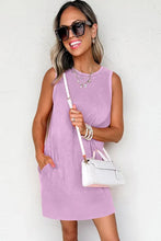 Load image into Gallery viewer, &quot;WAITLIST&quot; Phalaenopsis Mineral Wash Tank Mini Dress with Pockets
