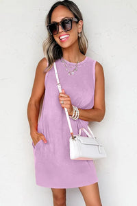 "WAITLIST" Phalaenopsis Mineral Wash Tank Mini Dress with Pockets