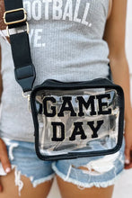 Load image into Gallery viewer, Black GAME DAY Rugby Football Clear Shoulder Bag
