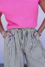 Load image into Gallery viewer, Black Stripe Wide Leg Casual Pants
