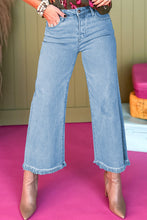 Load image into Gallery viewer, Myosotis Acid Washed High Rise Cropped Wide Leg Jeans
