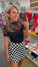 Load image into Gallery viewer, Black Floral Lace Mesh Short Sleeve
