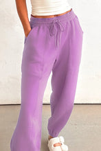 Load image into Gallery viewer, Lilac Drawstring Elastic Waistband Solid Color Jogger Pants

