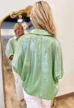 Load image into Gallery viewer, Green Metallic Blouse
