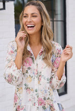 Load image into Gallery viewer, Floral Button Down Ruffle Hem Shirt
