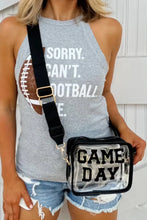 Load image into Gallery viewer, Black GAME DAY Rugby Football Clear Shoulder Bag
