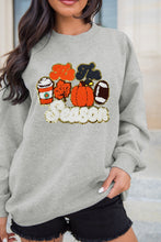 Load image into Gallery viewer, Gray Tis The Season Pumpkin Rugby Graphic Sweatshirt
