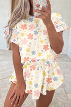 Load image into Gallery viewer, Apricot Floral Print Crop Top Wide Leg Short Set
