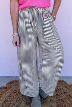 Load image into Gallery viewer, Black Stripe Wide Leg Casual Pants
