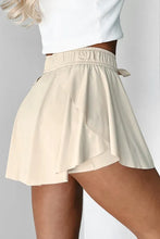 Load image into Gallery viewer, Beige Drawstring High Waist Lined Tennis Skorts
