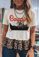 Load image into Gallery viewer, White COWGIRL Leopard Blouse
