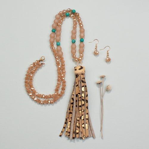 Leopard on sale tassel necklace