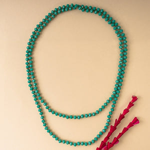 Crystal Beaded Necklace - Turquoise Green