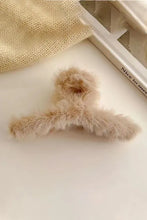 Load image into Gallery viewer, Khaki Plush Large Hair Clip
