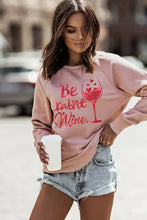 Load image into Gallery viewer, Pink Be mine wine Shining Graphic Print Sweatshirt
